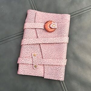 Portland Leather Goods lilac wrap journal with button